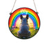 French Bulldog Grey Rainbow Bridge Personalised Stained Glass Effect Suncatcher